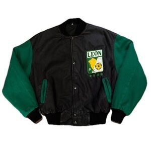 90s Club León Leather Varsity Jacket | Rare Find